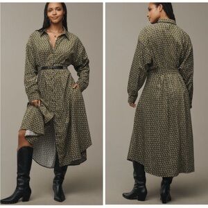 Anthropologie Belted Corduroy Midi Shirt Dress 16W